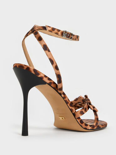 Jessy Recycled Polyester Bow Ankle-Strap Stiletto-Heel Sandals, Multi, hi-res