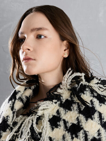 Athalia Crystal-Embellished Gift-Box Stud Earrings, Gold, hi-res