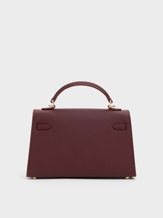Tricha Knotted-Belt Top Handle Bag, Wineberry Red, hi-res
