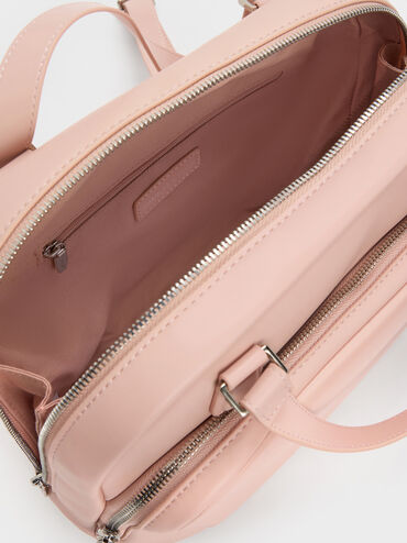 Nelly Front-Pocket Boxy Backpack, Light Pink, hi-res