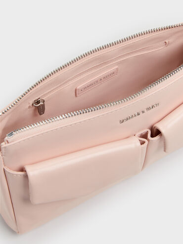 Rachel Front-Pocket Chain Shoulder Bag, Soft Pink, hi-res