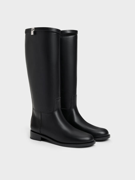 Griselda Knee-High Boots, Black, hi-res