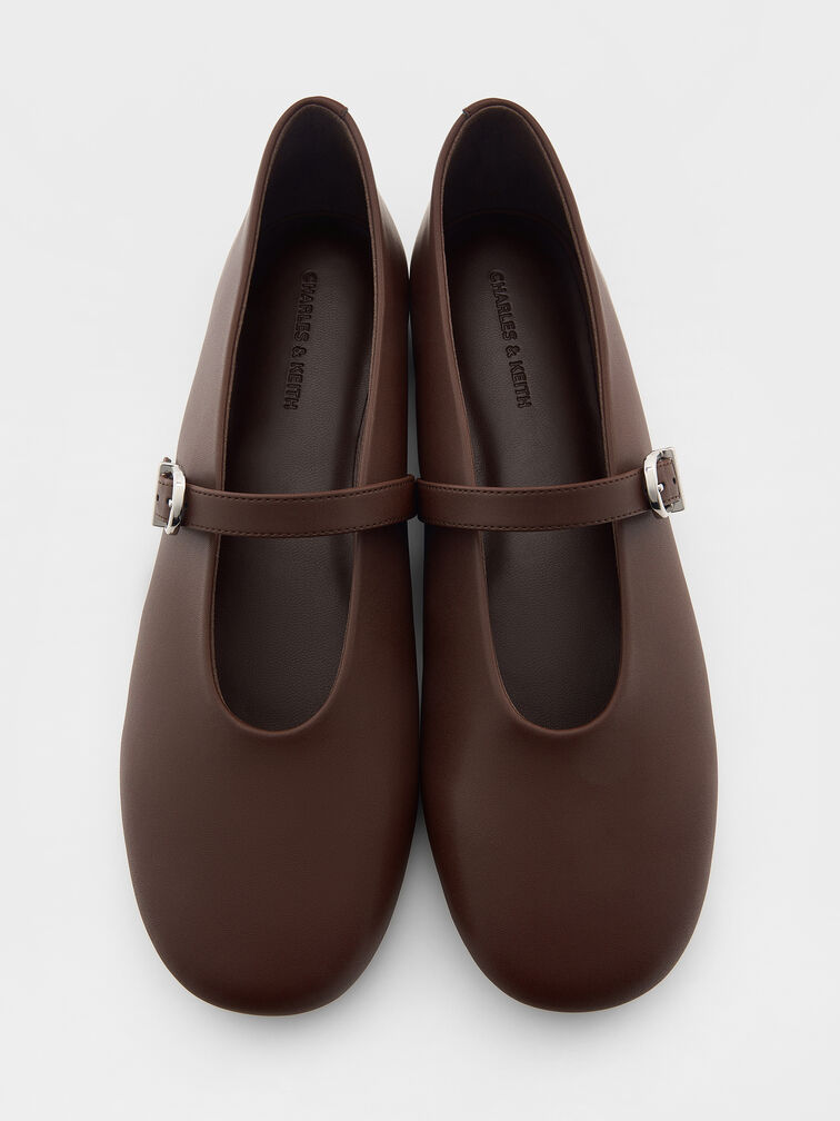 High-Vamp Mary Janes, Dark Brown, hi-res