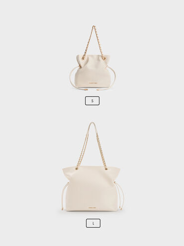 Arya Braided-Chain Tote Bag, Cream, hi-res