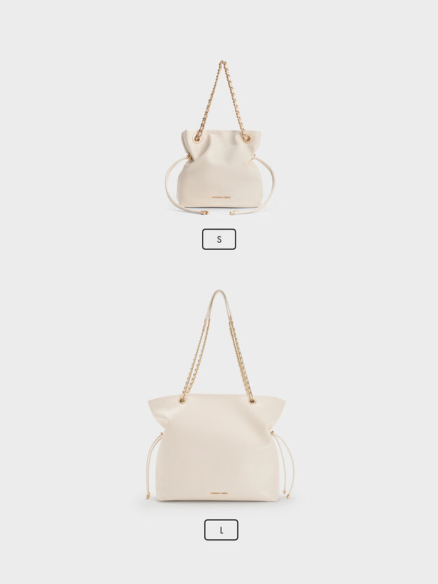 Arya Braided-Chain Tote Bag, Cream, hi-res