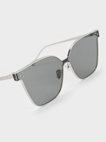 Ginny Butterfly Sunglasses, Silver, hi-res