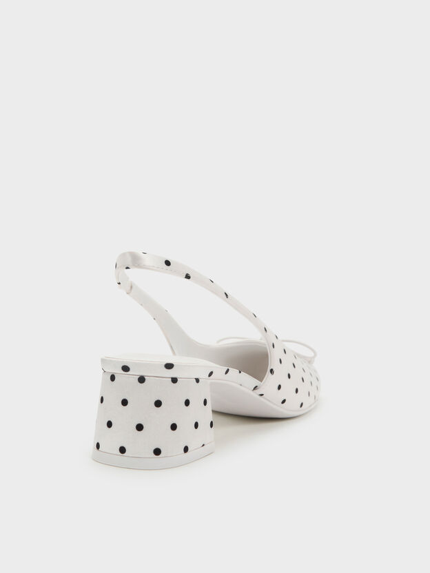 Sadira Satin Polka-Dot Slingback Pumps, Multi, hi-res