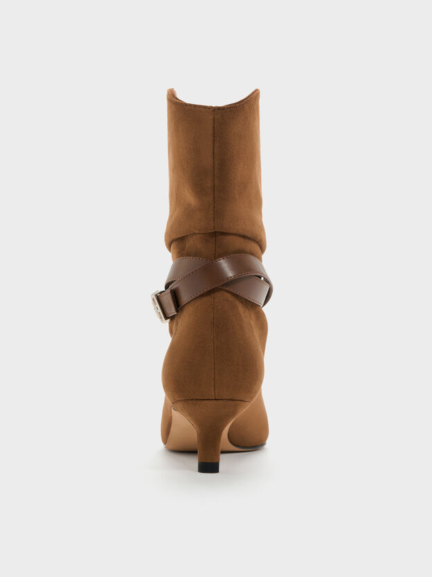 Karter Faux Suede Kitten-Heel Boots, Cognac, hi-res