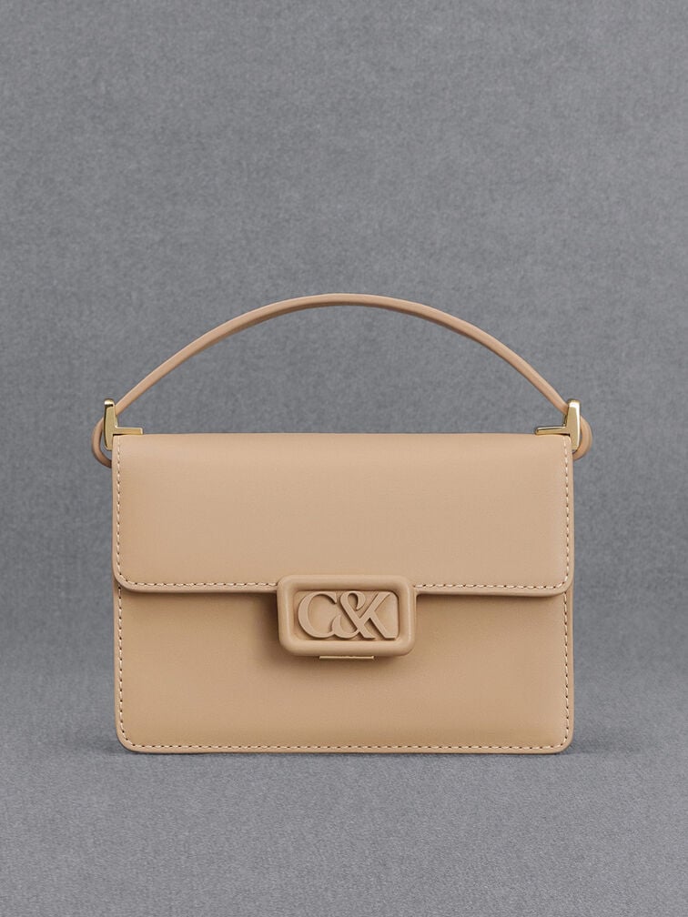 Leather Boxy Bag, Nude Leather Boxy Bag, Nude, hi-res