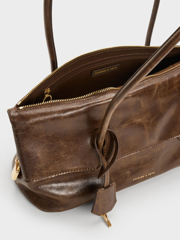 Aveline Front-Flap Shoulder Bag, Pecan Brown, hi-res