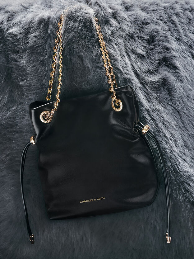 Arya Braided-Chain Crossbody Bag, Black, hi-res