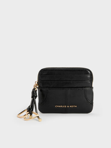 Ciara Top-Zip Card Holder, Black, hi-res