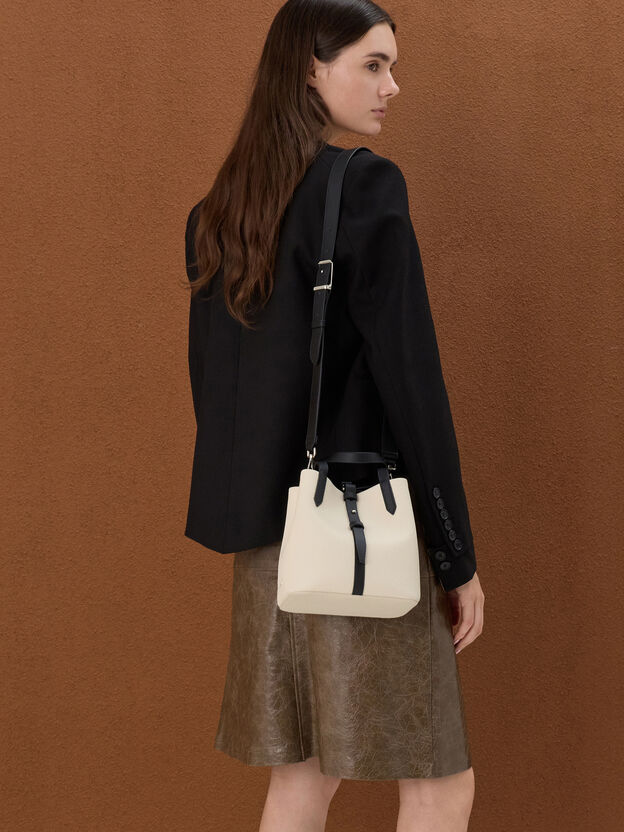 Mini Beryl Two-Tone Bucket Bag, Multi Cream, hi-res