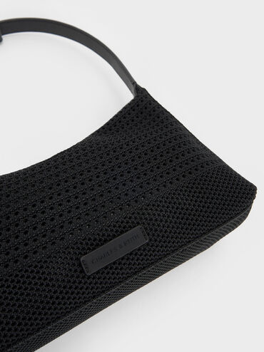 Ida Knitted Shoulder Bag, Black, hi-res