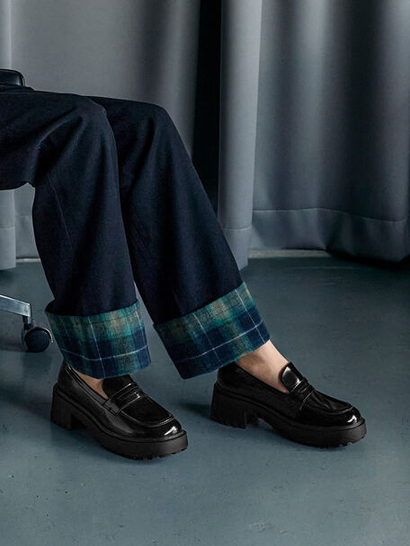 Evan Platform Loafers, Black Box, hi-res