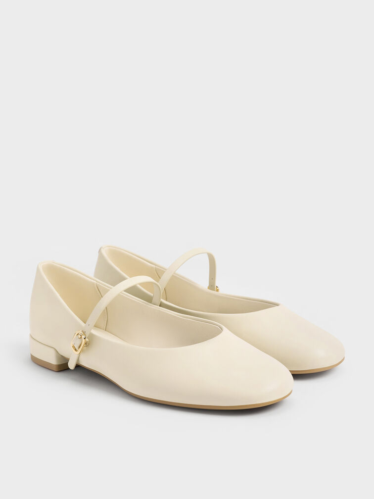 Gertrude Round-Toe Mary Janes, Chalk, hi-res