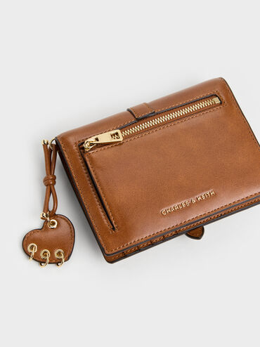 Rey Heart Belted Passport Holder, Distressed Tan, hi-res