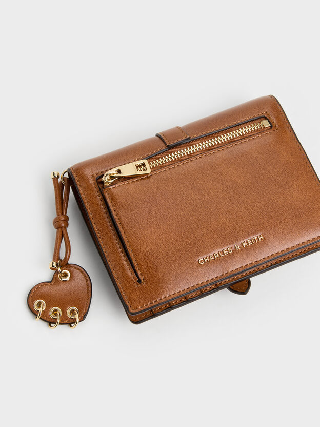 Rey Heart Belted Passport Holder, Distressed Tan, hi-res