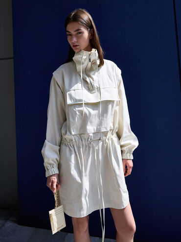 Wisteria Quilted Braided-Strap Card Holder, Cream, hi-res