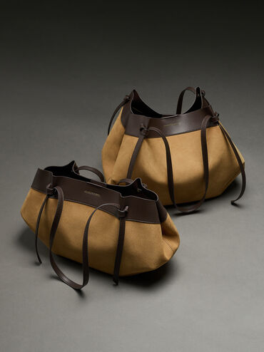 Calla Suede Tote Bag, Sahara Sand, hi-res