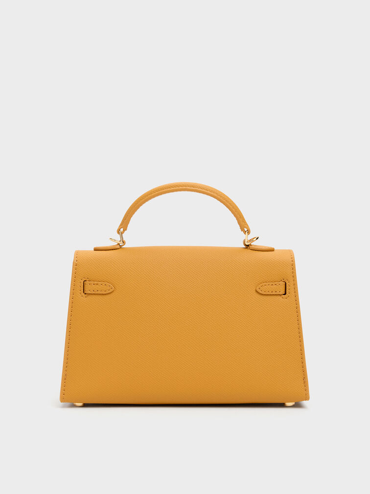 Tricha Knotted-Belt Top Handle Bag, Saffron Yellow, hi-res