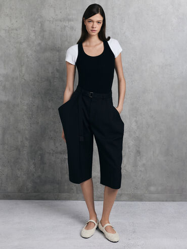 Carmel Tweed Quilted Buckled Mary Jane Flats, White, hi-res