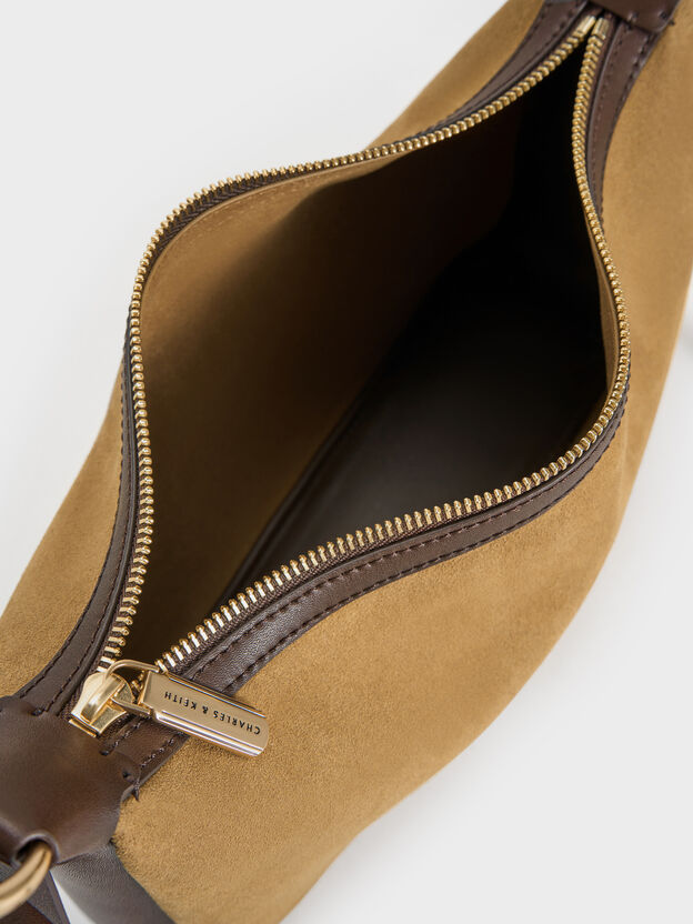 Calla Faux Suede Shoulder Bag, Sahara Sand, hi-res
