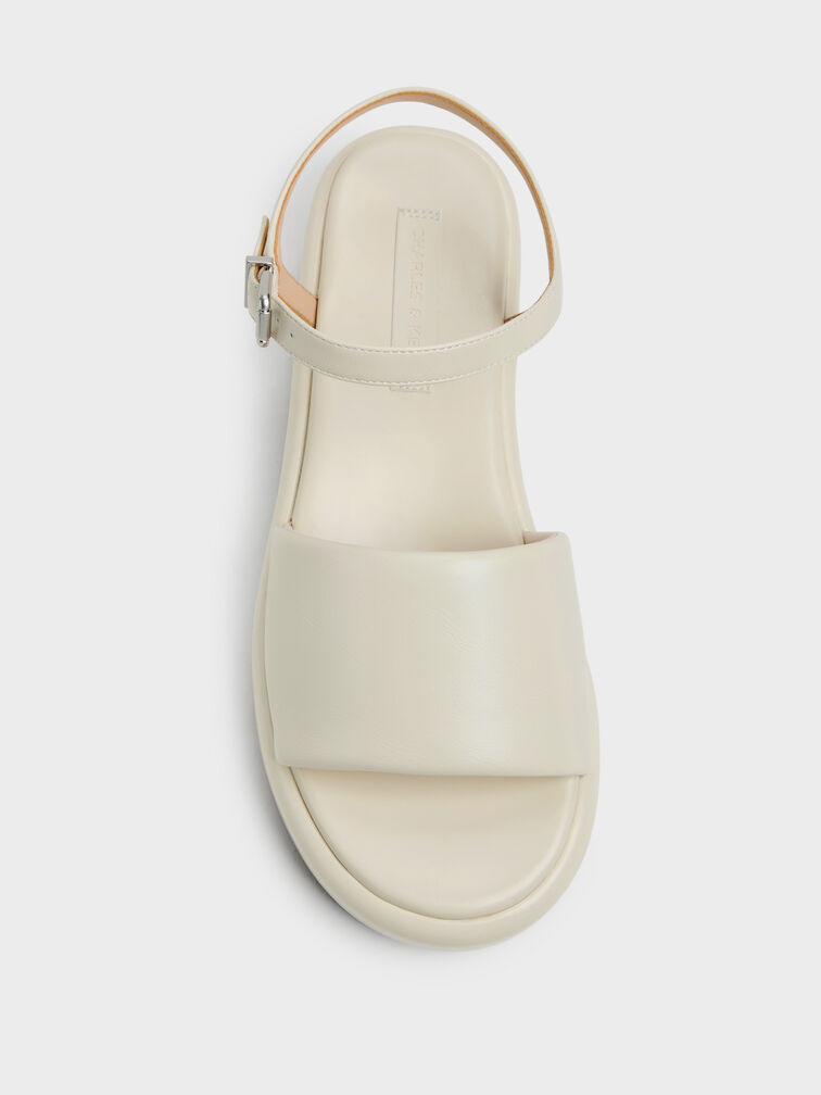 Ankle-Strap Flatform Sandals, Chalk, hi-res