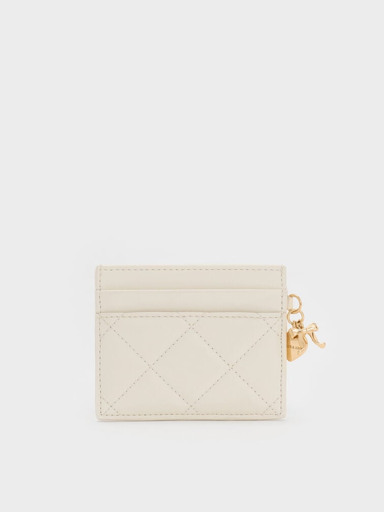 Arrietty Quilted Card Holder, Cream, hi-res