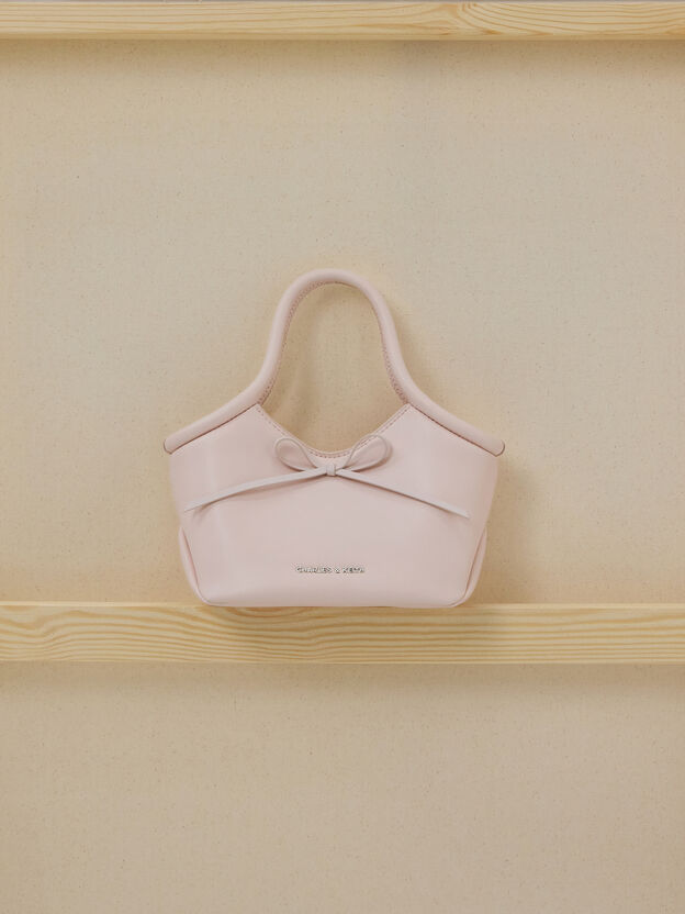 Hazel Bow Tubular Top Handle Bag, Soft Pink, hi-res