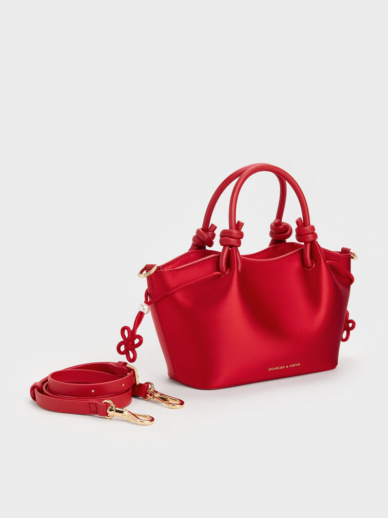 Sammie Pearl-Butterfly Knotted-Handle Tote Bag, Red, hi-res