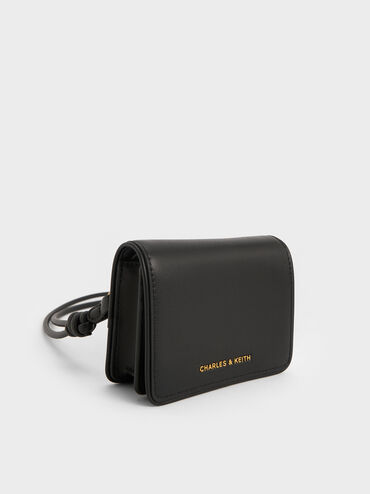 Lyla Knotted-Strap Wallet, Black, hi-res