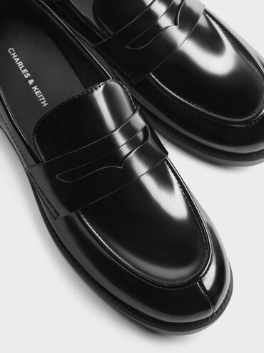 Arven Penny Loafers, Black Box, hi-res