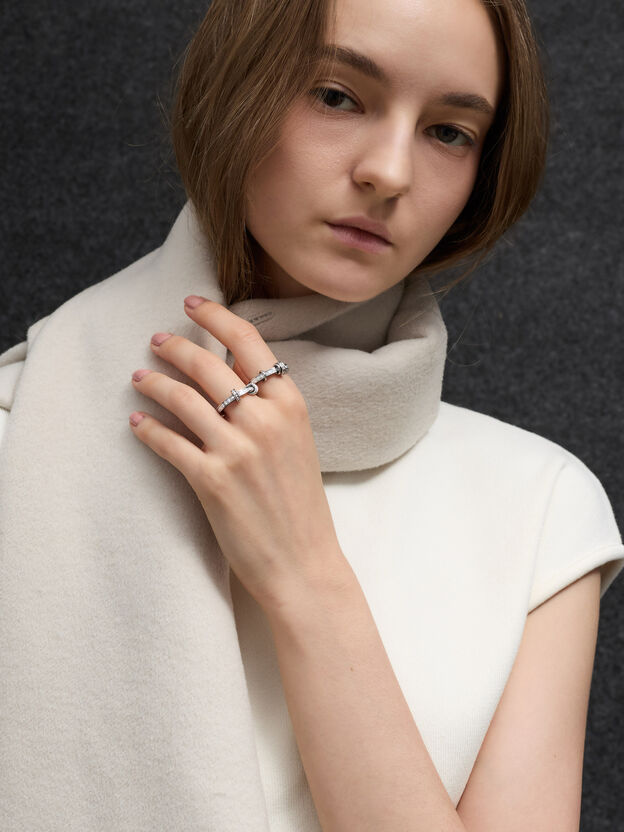Hermione Crystal Ring, Silver, hi-res