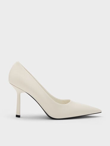 Pointed-Toe Pumps, Cream, hi-res