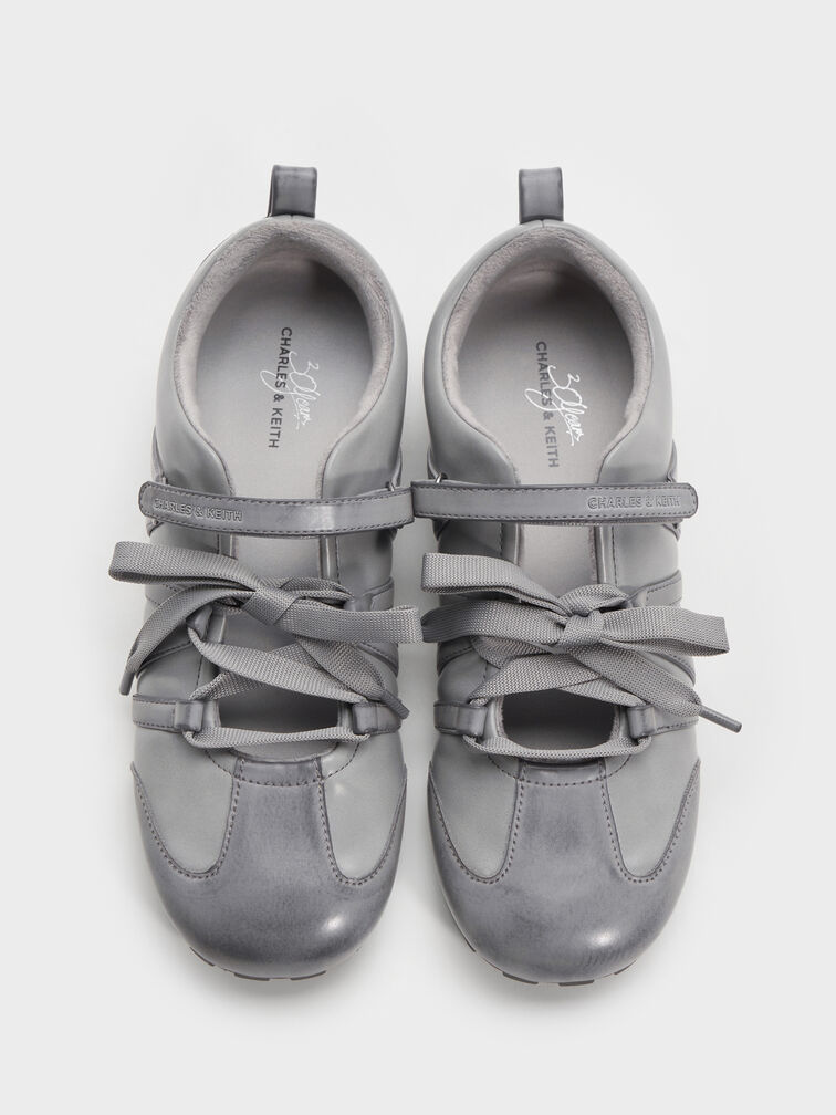 Silko Burnished Mary Jane Sneakers, Light Grey, hi-res