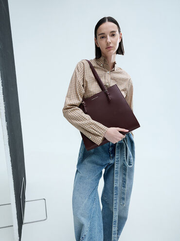 Sansa Tote Bag, Plum, hi-res