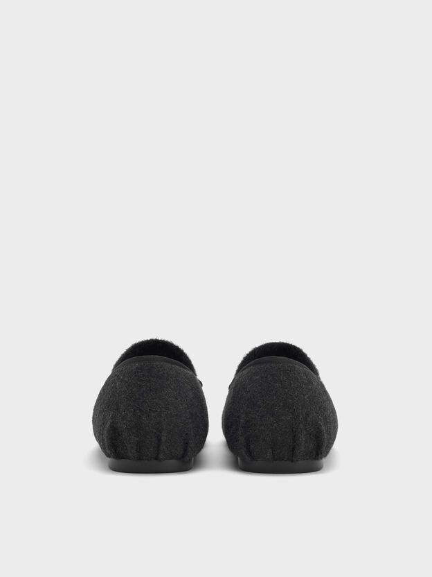 Winona Felt Mary Jane Flats, Black Textured, hi-res