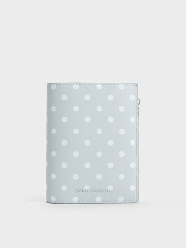 Noelle Polka-Dot Passport Holder, Sea Salt Blue, hi-res