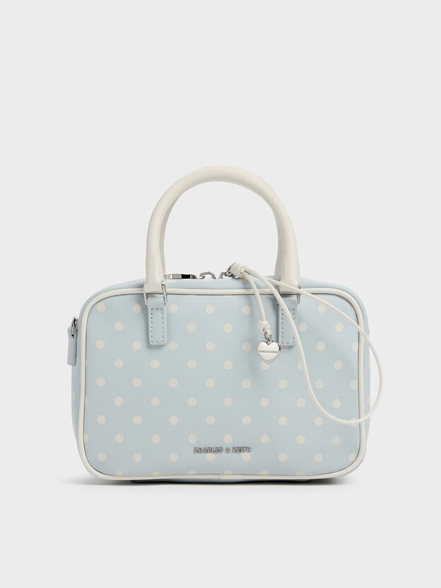 Sianna Polka-Dot Bowling Bag, Sea Salt Blue, hi-res