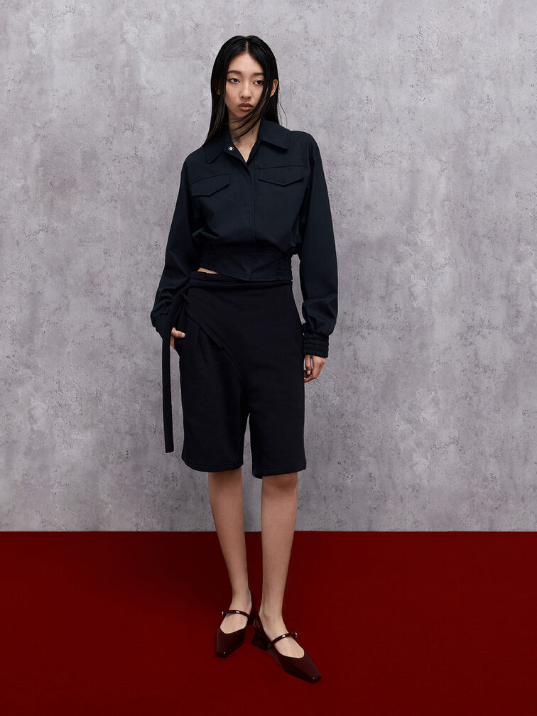 Roxane Patent Square-Toe Mary Janes, Maroon, hi-res