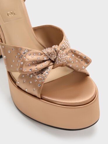 Jayce Crystal Platform Sandals, Nude, hi-res