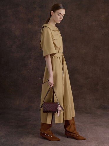 Ivette Woven Robot Bag Charm, Cotton Candy Pink, hi-res