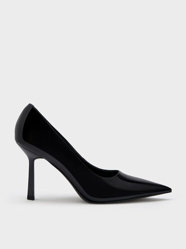 Patent Pointed-Toe Pumps, Black, hi-res
