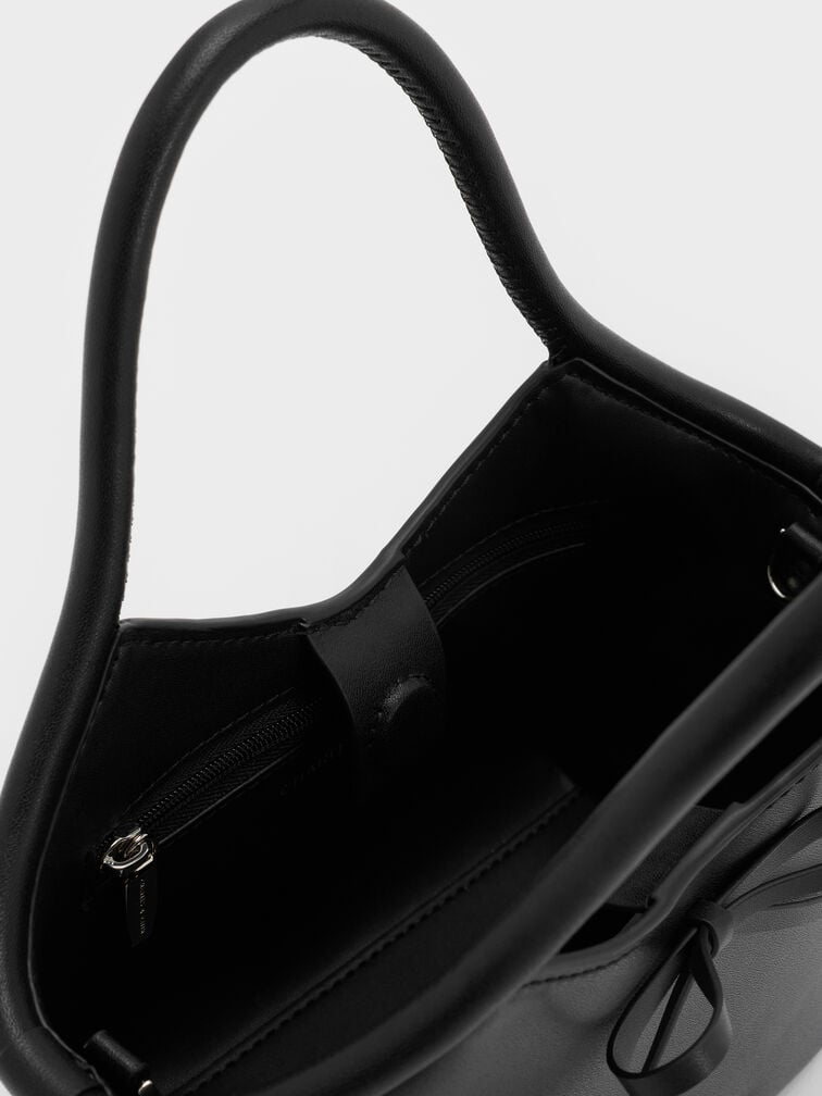Hazel Bow Tubular Top Handle Bag, Noir, hi-res