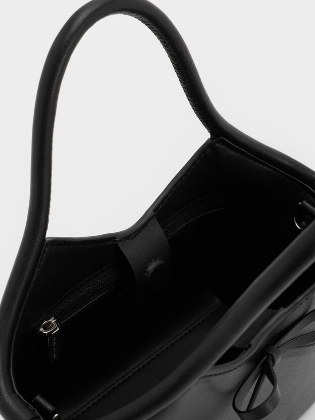 Hazel Bow Tubular Top Handle Bag, Noir, hi-res