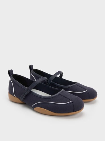 Louise Contrast-Trim Mary Jane Sneakers, Dark Blue, hi-res