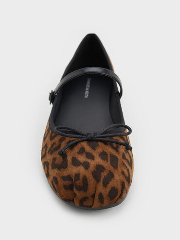 Emiko Leopard-Print Bow Mary Jane Flats, Animal Print Brown, hi-res