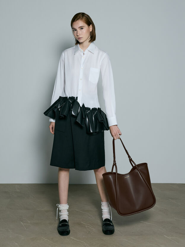 Lyla Tubular Slouchy Tote Bag, Espresso Brown, hi-res