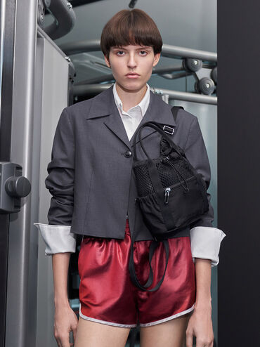 Terra Mesh & Nylon Multi-Way Bag, Noir, hi-res